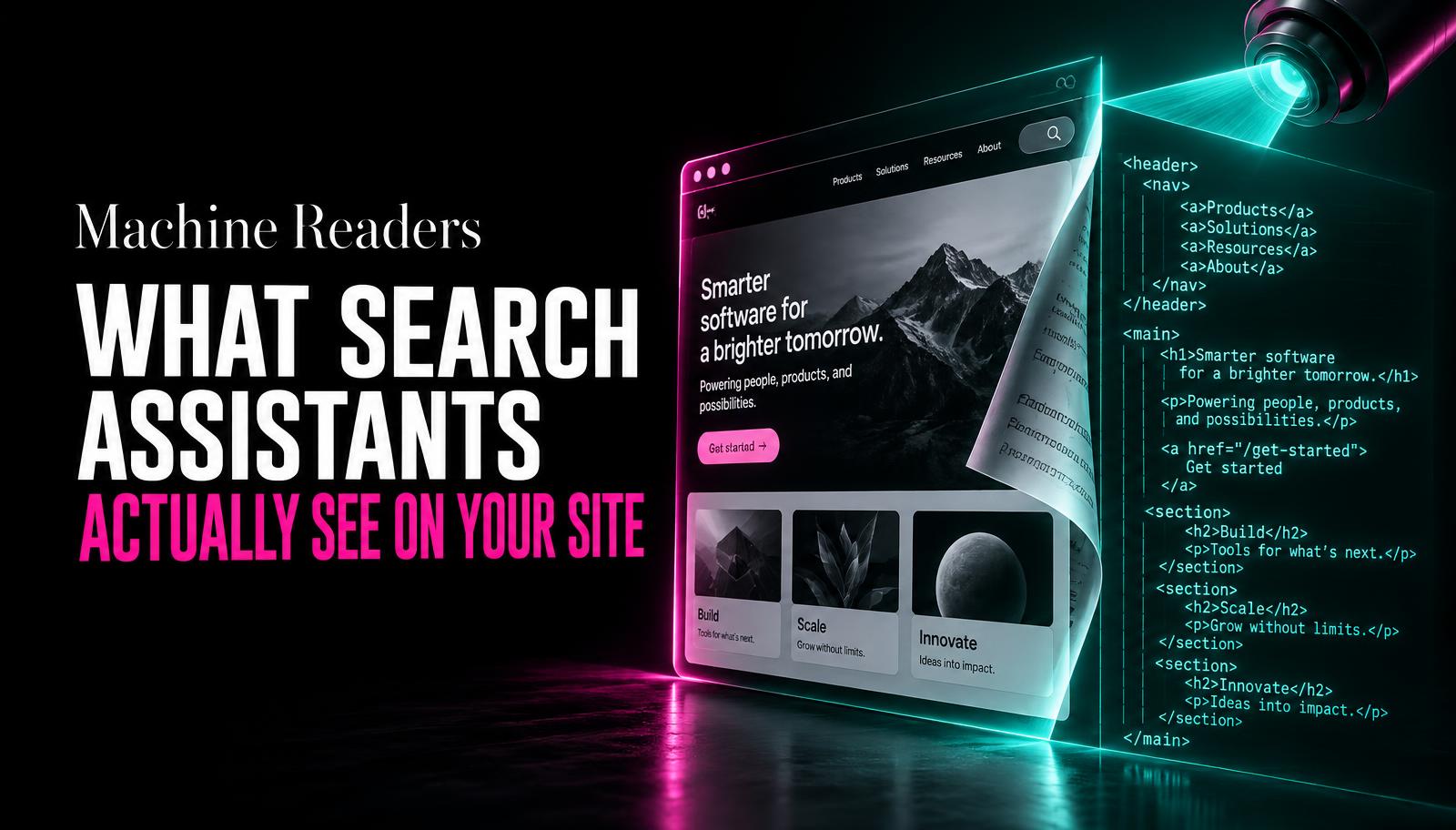 A dark cover showing a web page peeled back to reveal the plain text structure underneath.